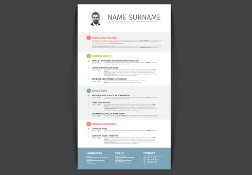 Timeline Style Resume Layout