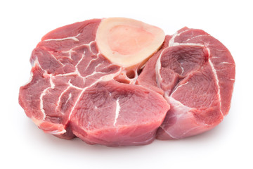 Veal steak isolated on the white background.