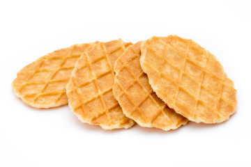 Sweet waffle on the white background.
