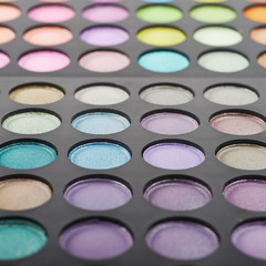 Close-up fragment of a make-up kit