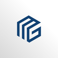 smart letter m and g square logo icon with clean background