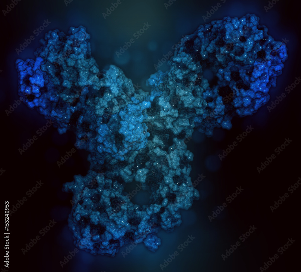 Poster pembrolizumab monoclonal antibody drug protein. immune checkpoint inhibitor targetting pd-1, used in