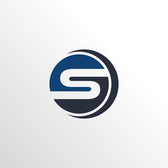 smart letter s logo icon with circle and clean background