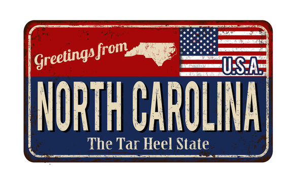 Greetings From North Carolina Vintage Rusty Metal Sign