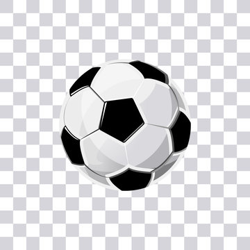Football soccer ball on transparent background vector illustration