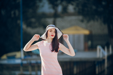 girl in a pink dress