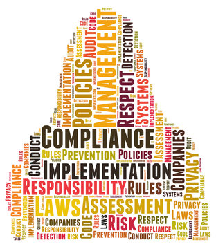 Compliance word cloud shaped as a body