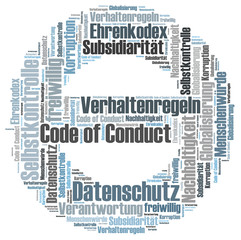 Code of conduct word cloud