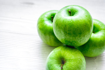 fresh organic green fruits with apples on white background