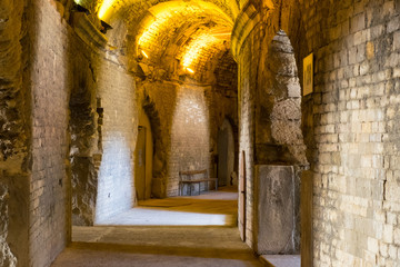 France, Nimes, Roman Amphitheater or arena built 70 AD.  It was historically used for bull fighting...