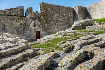 France,Arles, Abbey of Saint Peter of Montmajour, Benedictine order, established in  949 AD. Rock...