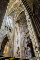 Fototapeta premium France, Bordeaux,interior of Bordeaux cathedral or Cathedrale Saint-Andre de Bordeaux, is a Roman Catholic cathedral. 