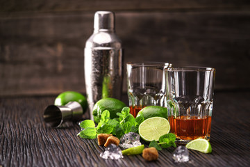 Mojitos and bartending shaker