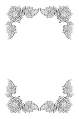 decorative silver frame isolated on white background