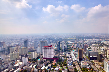 Fototapeta na wymiar Bangkok Cityscape, Business district with high building