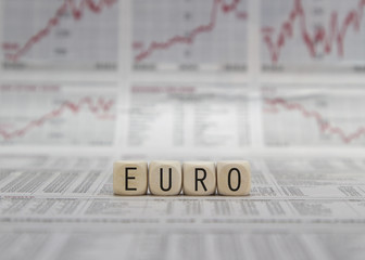 EURO word built with letter cubes