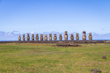 Moai Statues of Ahu Tongariki - Easter Island, Chile