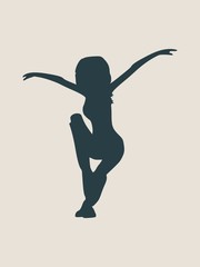 Sexy women silhouette. Fashion mannequin. Vector Illustration. Flying lady