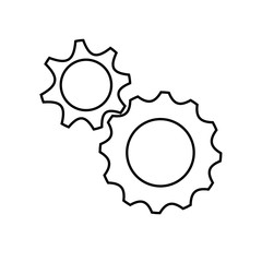 gear wheels icon over white background. vector illustration