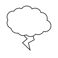 cloud and thunder icon over white background. vector illustration