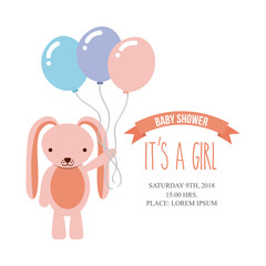 its a girl baby shower related icons image vector illustration design