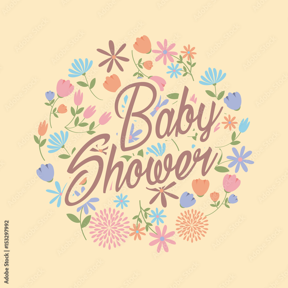 Canvas Prints baby shower related emblem design