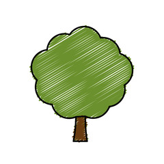 green tree icon over white background. vector illustration