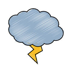 cloud and thunder icon over white background. vector illustration
