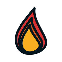 fire flame icon over white background. vector illustration