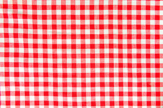 Fototapeta close macro view of red and white vichy pattern