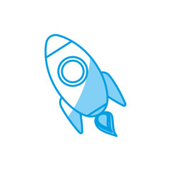 space rocket icon over white background. vector illustration