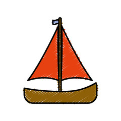 sailboat icon over white background. vector illustration