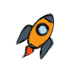 space rocket icon over white background. vector illustration