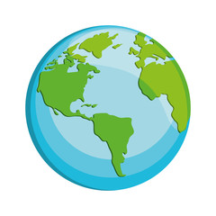 earth planet icon over white background. vector illustration