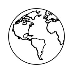 earth planet icon over white background. vector illustration