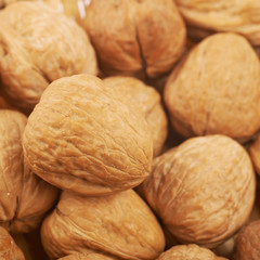 Surface coated with walnuts