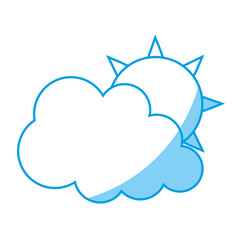 cloud and sun icon over white background. vector illustration