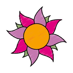 Obraz premium flower icon over white background. colorful design. vector illustration