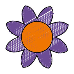flower icon over white background. colorful design. vector illustration