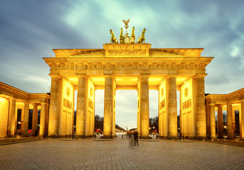 Brandenburg gate at dusk, Berlin