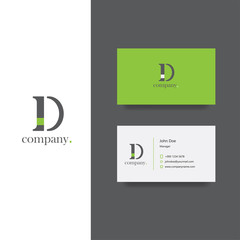 D letter company Logo and business card template