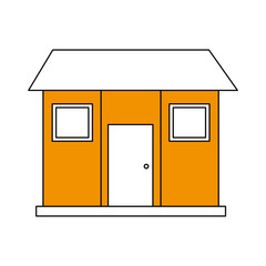 color silhouette image facade comfortable house vector illustration