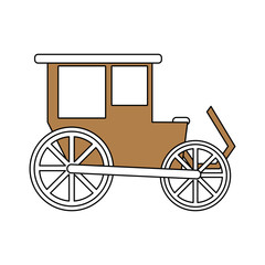 color silhouette image wedding carriage without horses vector illustration