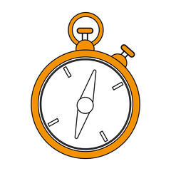 color silhouette image yellow stopwatch icon vector illustration