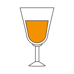 color silhouette image glass cup with wine vector illustration