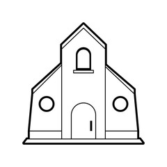sketch silhouette image church building vector illustration