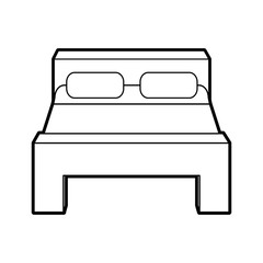 sketch silhouette image matrimonial bed with cover and pillows vector illustration