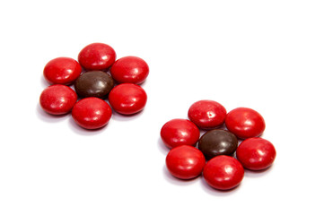 color candy on a table background from color candy