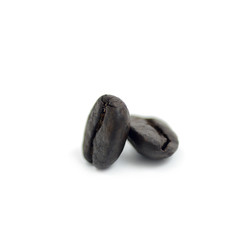 Roasted coffee beans isolated on a white background
