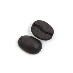Roasted coffee beans isolated on a white background